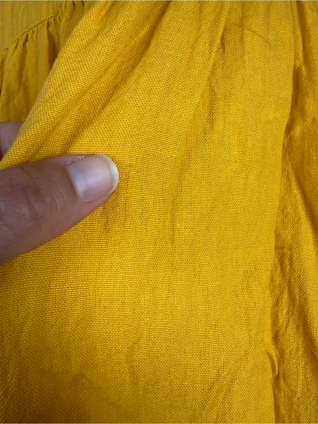 Seamsfriendly Golden V-Neck Tier Maxi Cotton Flax Dress Size 34" Regular — image 8 of 8